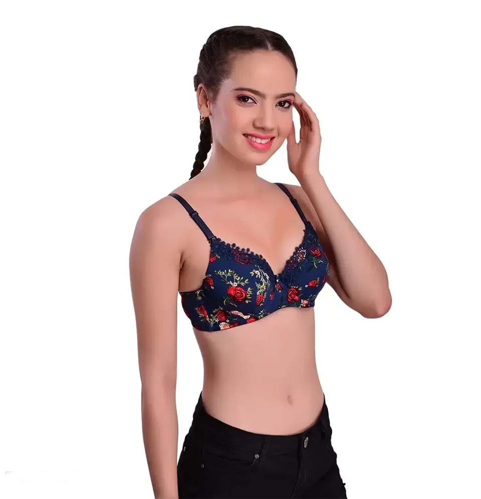 KiARAA Heavily Padded Push Up Bra-NAVY-34 NavyBlue