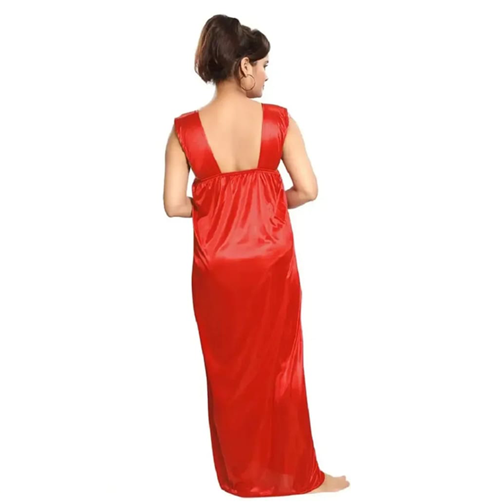 Romaisa Women's Satin Solid Maxi Length Nighty